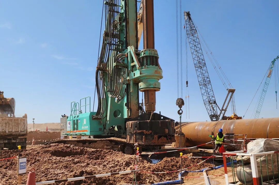 中国水电基础局携手上海金泰，共筑中东基建新里程碑106.16米超深桩